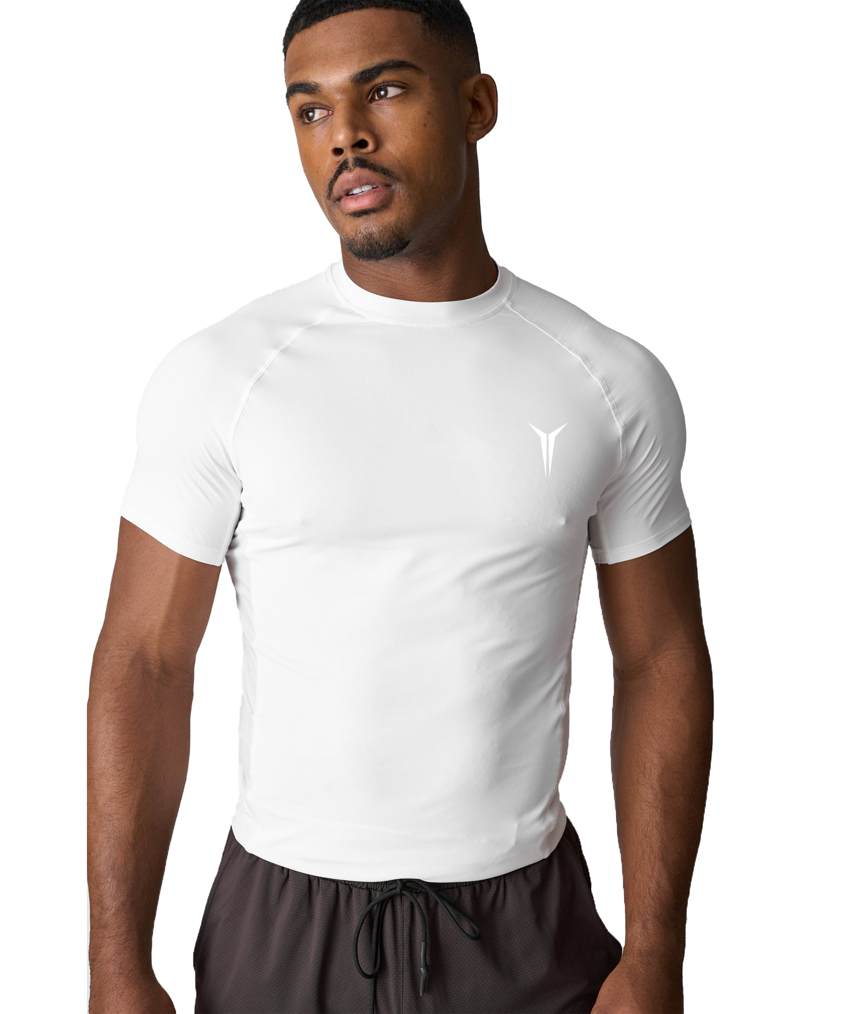 Alpha Muscle Fit Half Sleeve White T-Shirt