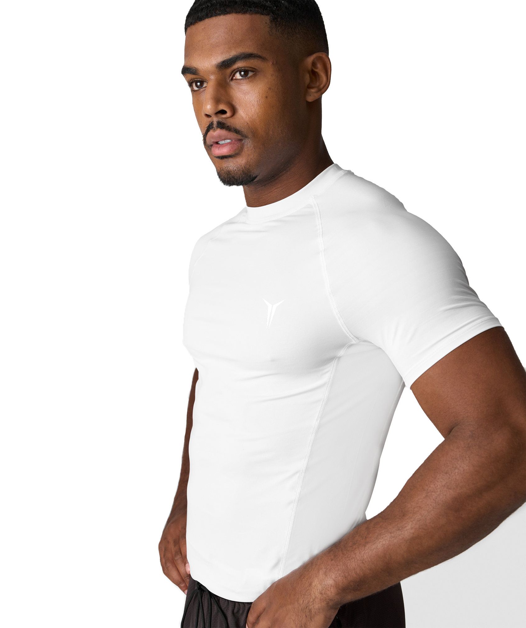 Alpha Muscle Fit Half Sleeve White T-Shirt