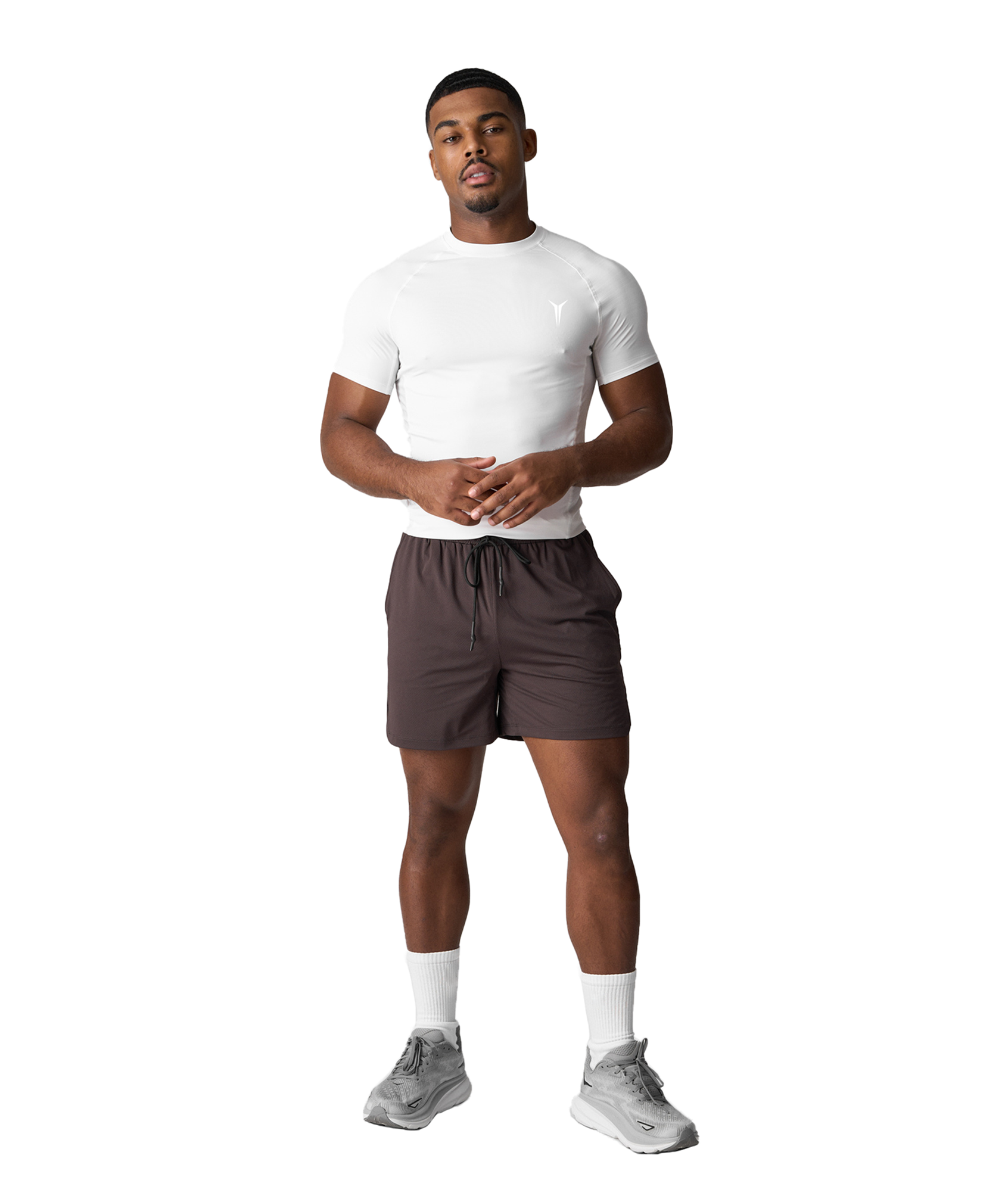Alpha Muscle Fit Half Sleeve White T-Shirt