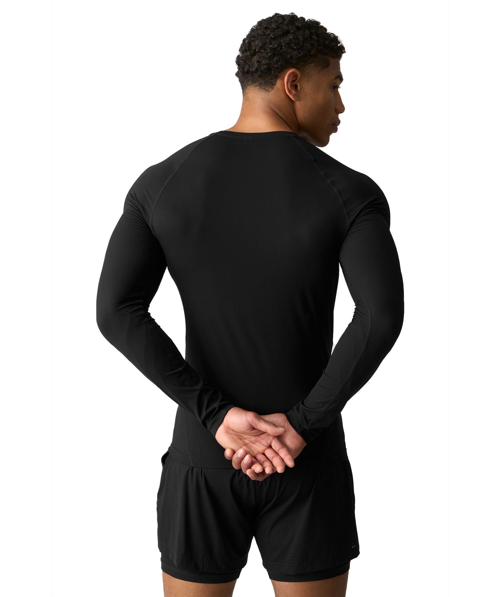 Muscle Fit Long Sleeve Black T-Shirt