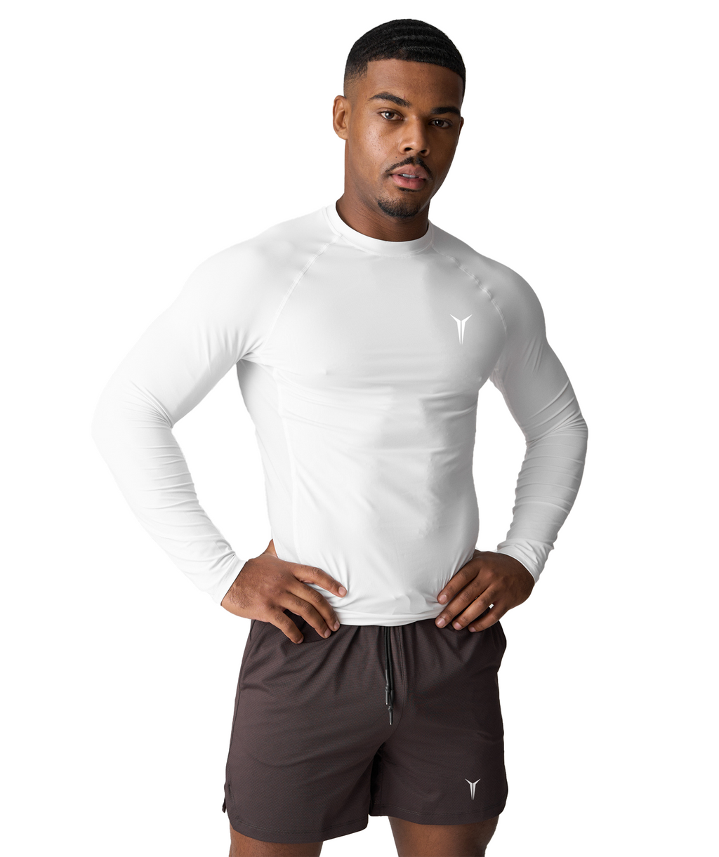 Alph Muscle Fit Long Sleeve White T-Shirt