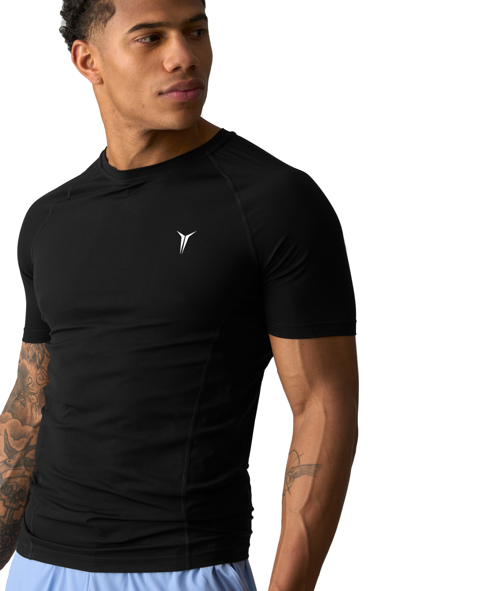Muscle Fit Half Sleeve Black T-Shirt