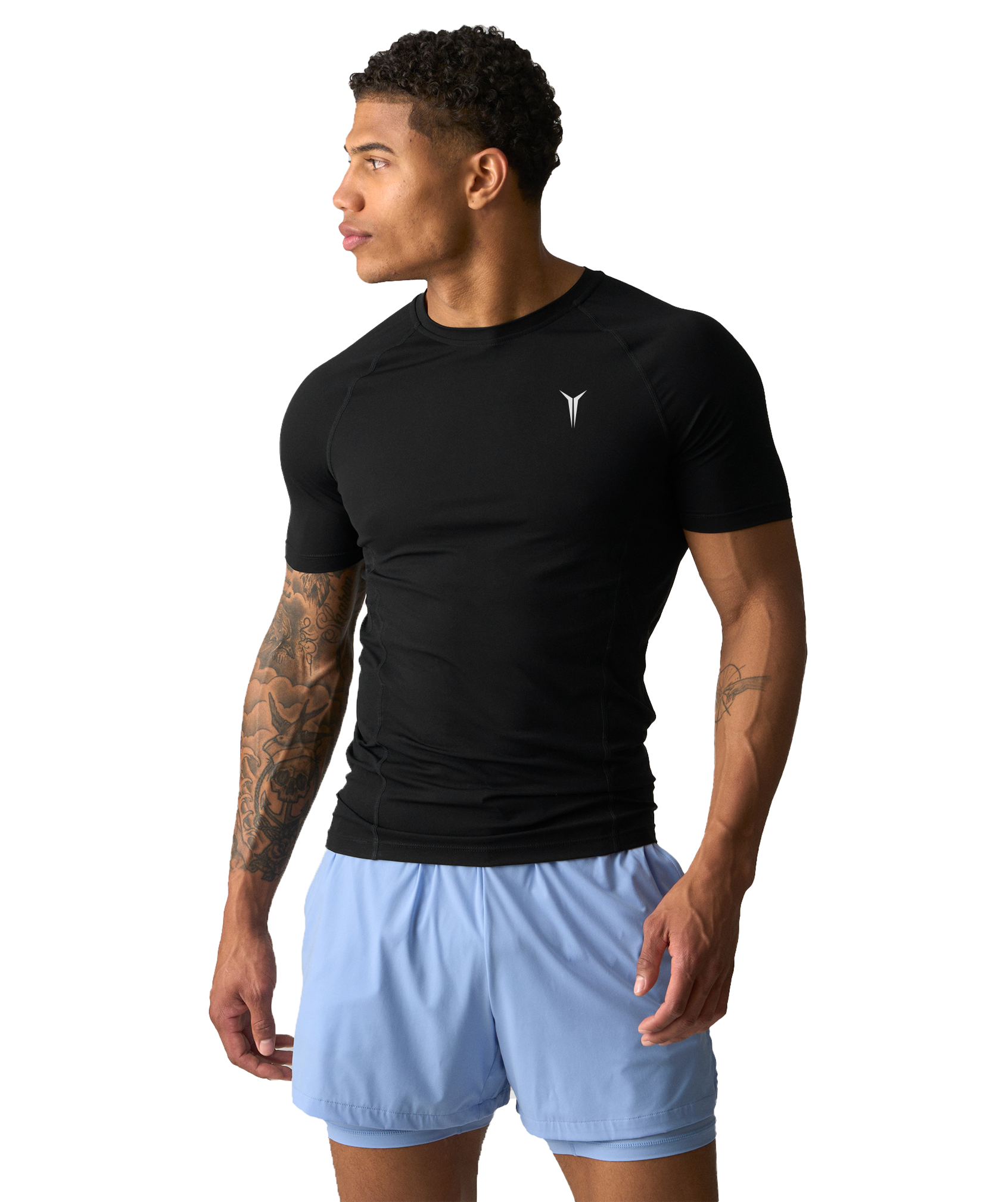 Muscle Fit Half Sleeve Black T-Shirt