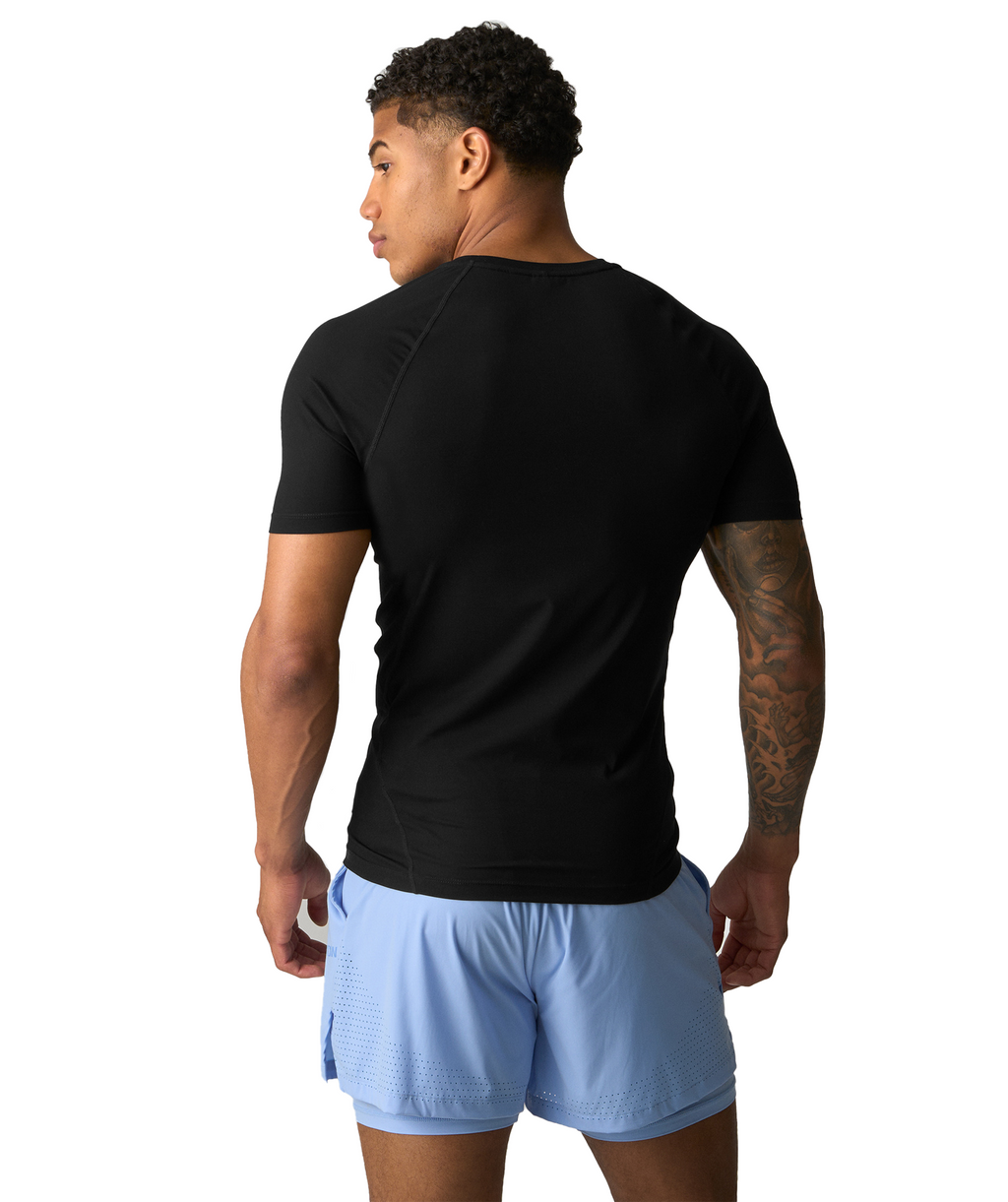 Muscle Fit Half Sleeve Black T-Shirt