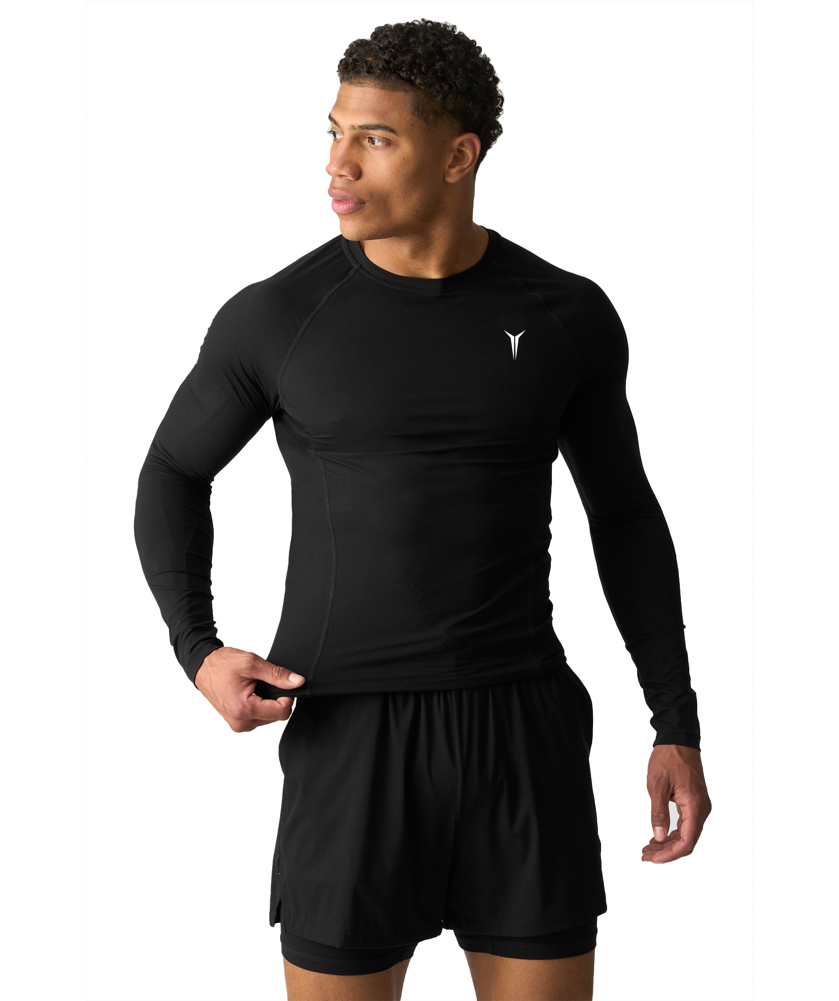 Muscle Fit Long Sleeve Black T-Shirt