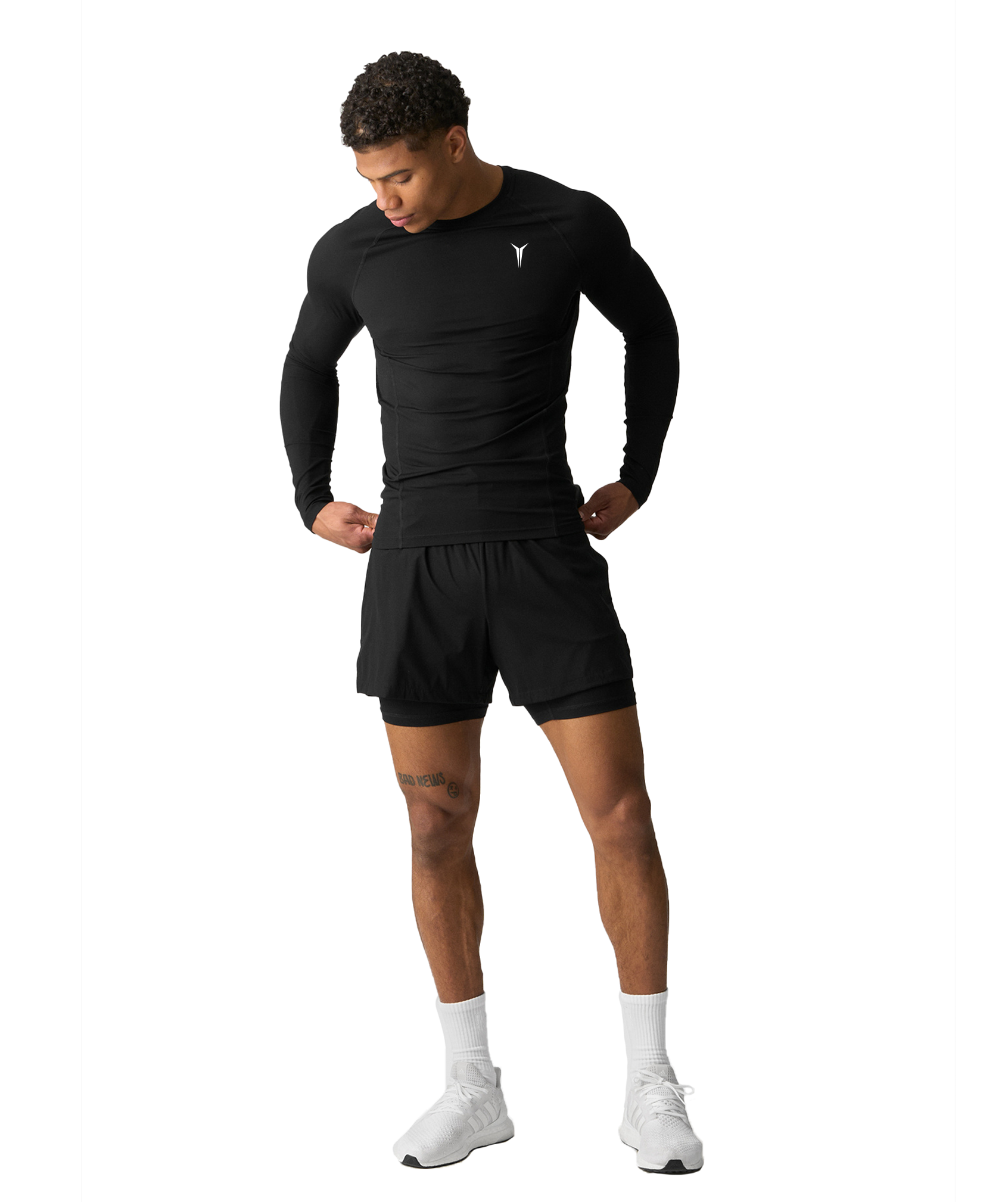 Muscle Fit Long Sleeve Black T-Shirt