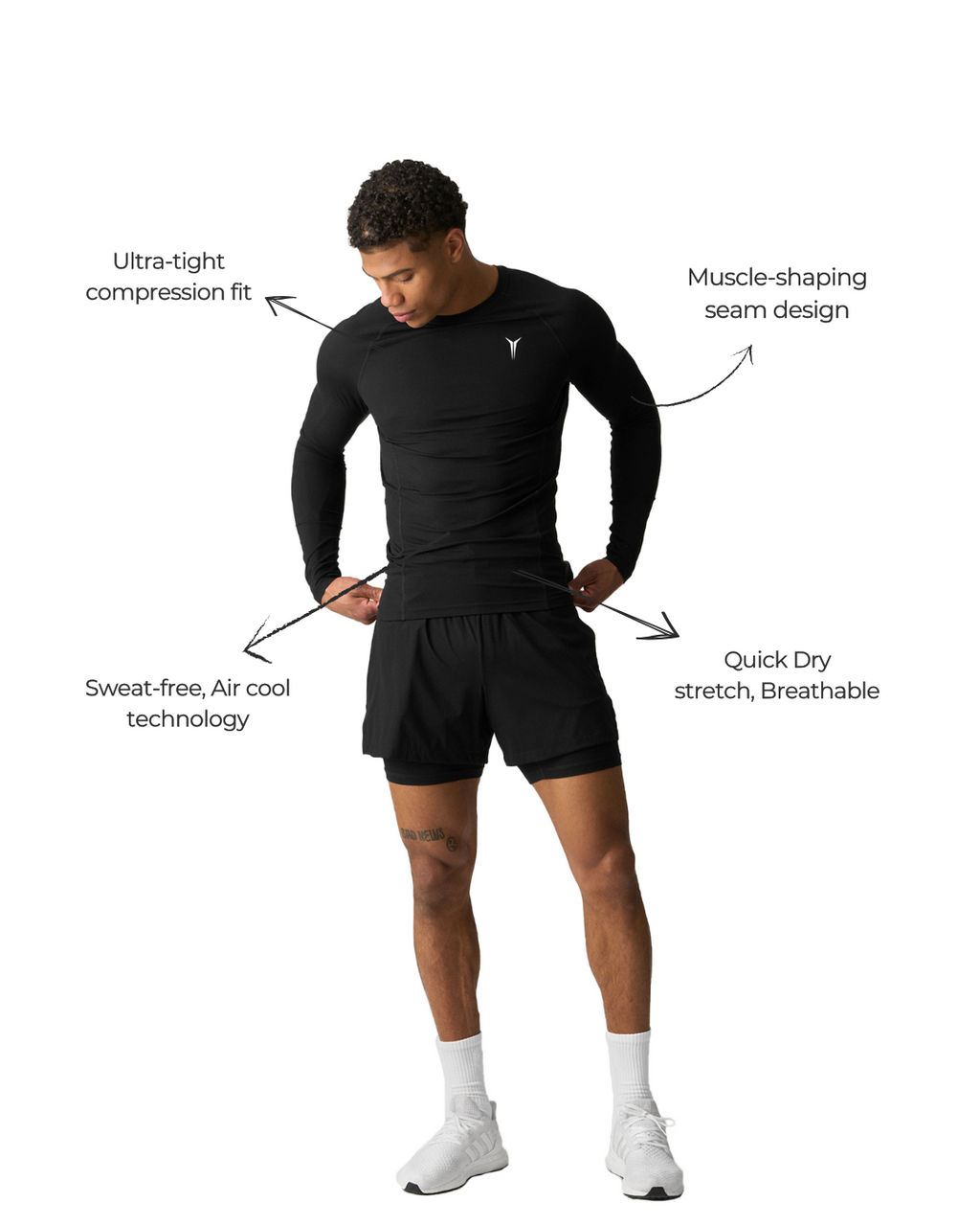 Muscle Fit Long Sleeve Black T-Shirt